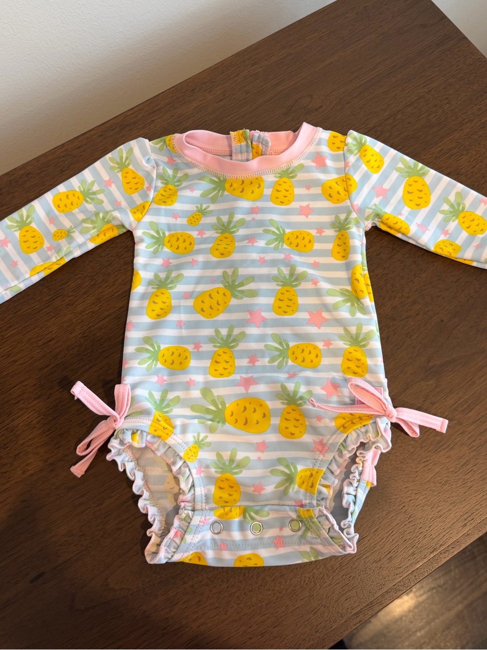 RuffleButts Pineapple Rash Guard Swimsuit